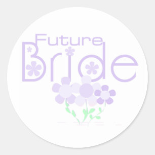 Pastel Lilac Flowers Future Bride Runt Klistermärke