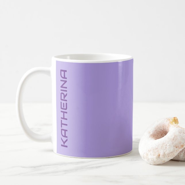 Pastel Lilac Grått Solid Färg Personlig Kaffemugg (Med munk)