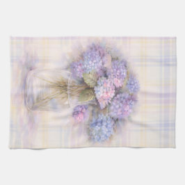 Pastel Lilac Hydrangea Kitchen Tea Towel Kökshandduk