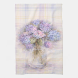 Pastel Lilac Hydrangea Kitchen Tea Towel Kökshandduk