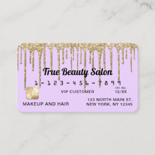 Pastel Lilac Lila Guld Glitter Drives Kredit Visitkort