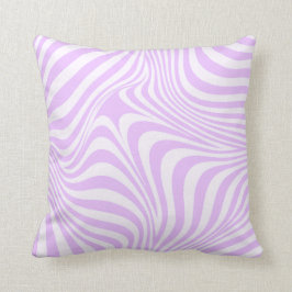 Pastel Lilac Lila Vågigt Groovy Linjer Mönster Kudde