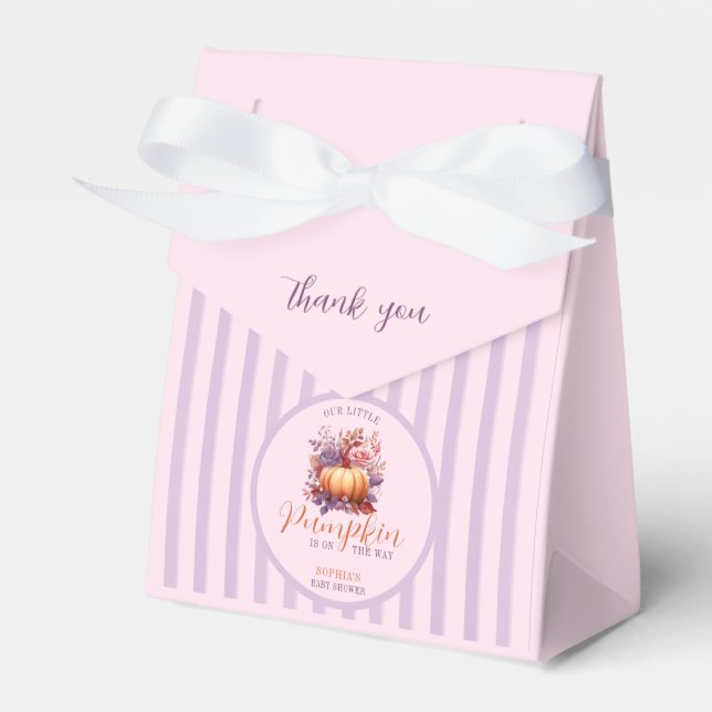 Pastel Lilac Little Pumpkin Baby Shower Presentaskar (Framsidan Sidan)