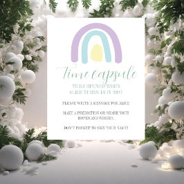 Pastel lilac regnbåge 1:a födelsedag Kapsel Poster