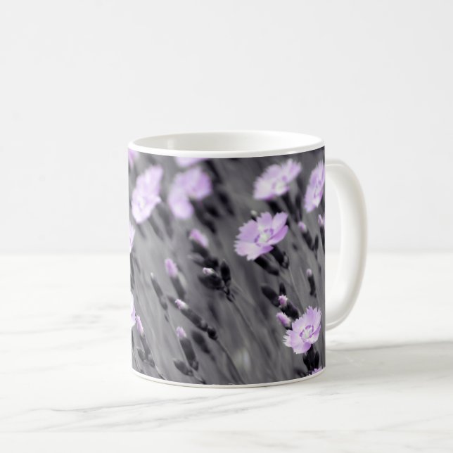 Pastel Lilac Wildblommor Kaffemugg (Framsida höger)