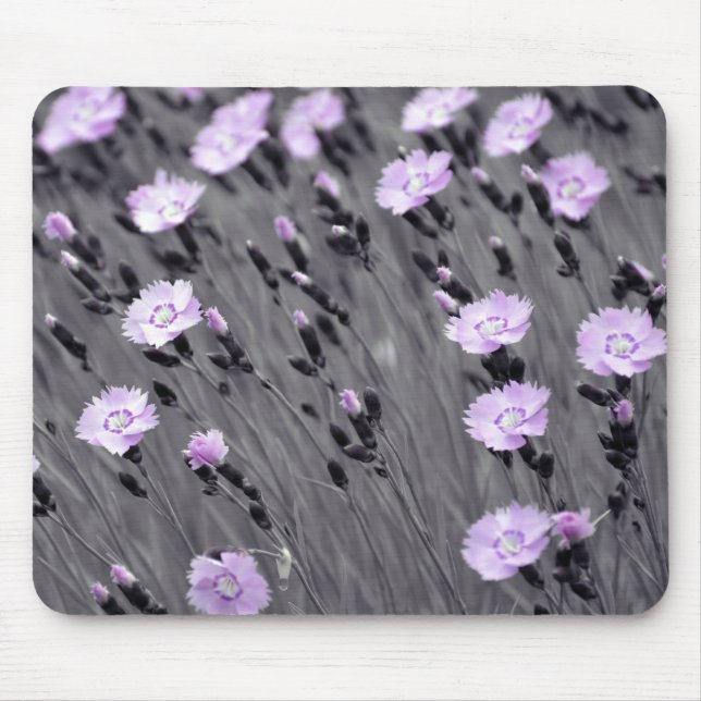 Pastel Lilac Wildblommor Musmatta (Framsidan)