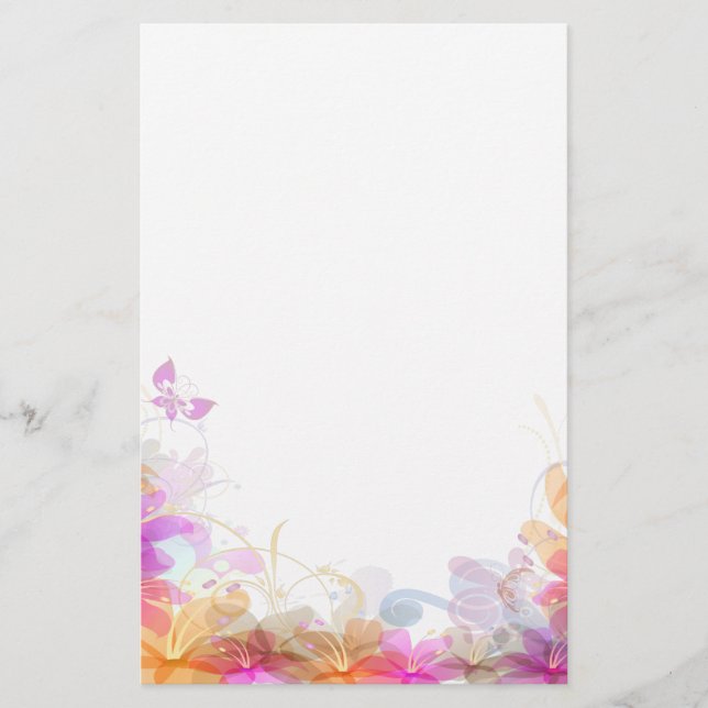 Pastel Lilies Bröllop Brevpapper (Framsida)
