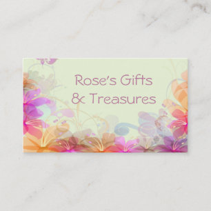 Pastel Lilies Modern Visitkort