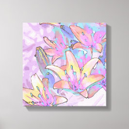 Pastel Lily Kärlek Canvastryck