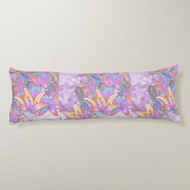 Pastel Lily Kärlek Kroppskudde (Baksidan)