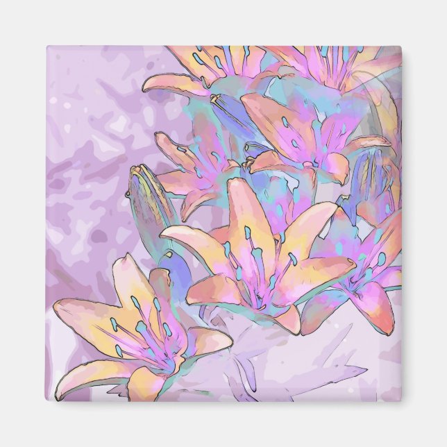 Pastel Lily Kärlek Magnet (Framsidan)