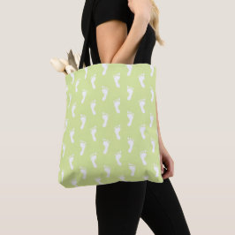 PASTEL LIME GRREEN MED TINY WHITE BABY FOT TYGKASSE