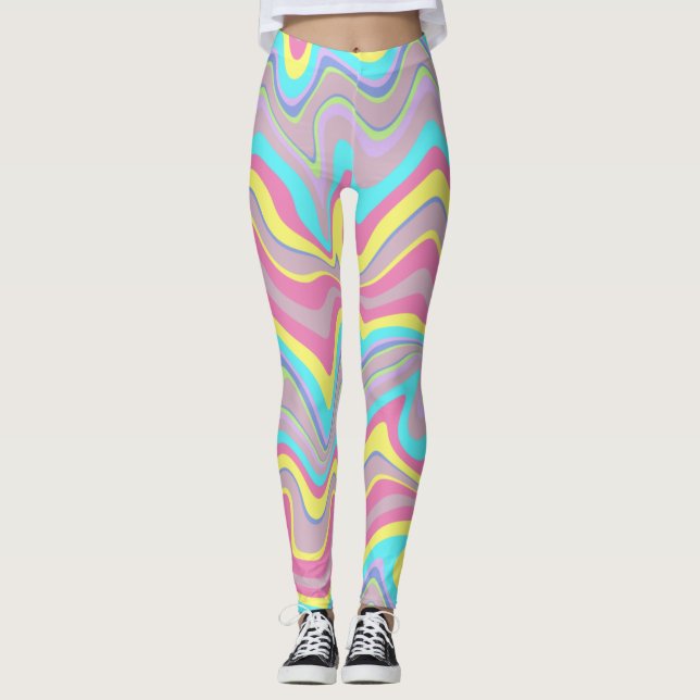 Pastel Liquify Vågar Leggings (Framsida)