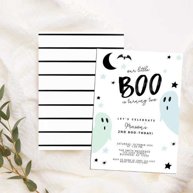 Pastel Little Boo Ghost Halloween Birthday Inbjudningar (Skapare uppladdad)
