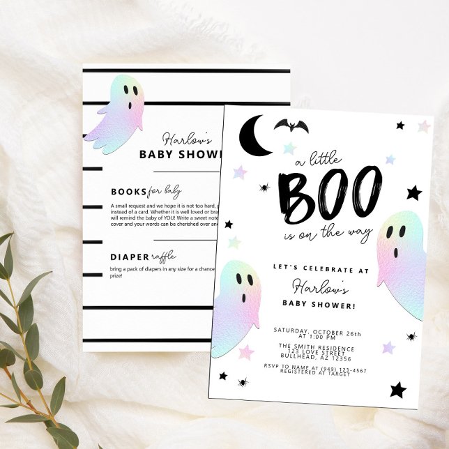 Pastel Little Boo Halloween Baby Shower Inbjudningar (Skapare uppladdad)