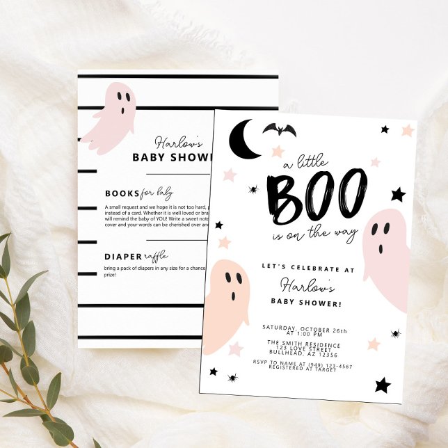 Pastel Little Boo på Halloween Baby Shower Inbjudningar (Skapare uppladdad)