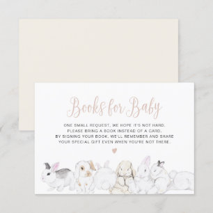 Pastel Little Bunny Rabbit Bokar för Baby Card Inbjudningar