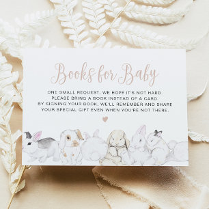 Pastel Little Bunny Rabbit Bokar för Baby Card Inbjudningar