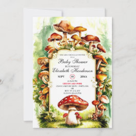 Pastel Little Mushroom Baby Shower Inbjudningar