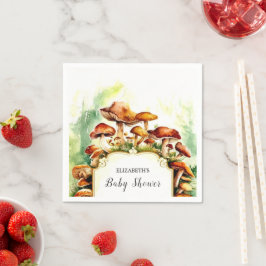 Pastel Little Mushroom Baby Shower Pappersservett