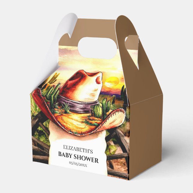 Pastel Little Western Cowboy Baby Shower Presentaskar (Framsidan Sidan)