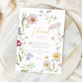 Pastel Little WildblomGirl 1st Birthday Tack Kort