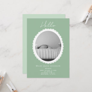 Pastel Ljust grönt Baby Birance Card Kort