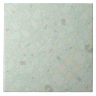 Pastel ljust grönt modern enkel terrazzo-effekt kakelplatta