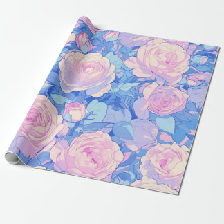 Pastel Lofi Blommigt Wrapping Papper för flickans  Presentpapper