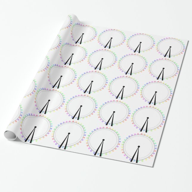 Pastel London Öga Theme Wrapping Papper Presentpapper (Utrullad)