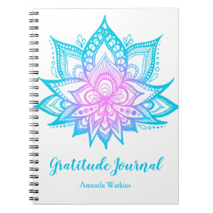 Pastel Lotus blommar Meditation på Journal Anteckningsbok
