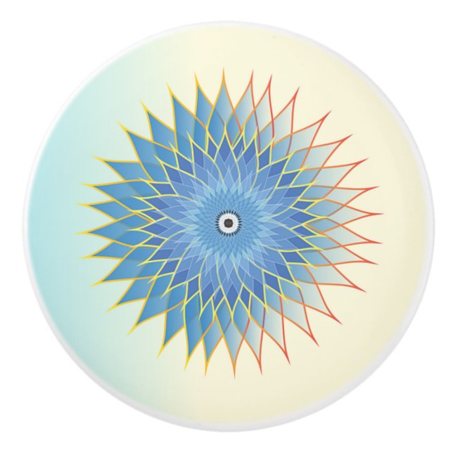 Pastel Lotus Flower Meditation Mandala Knopp (Framsidan)