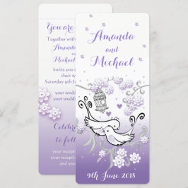 Pastel love birds personlig bröllopsinbjudan inbjudningar