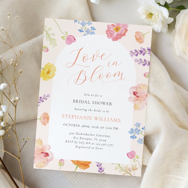 Pastel Love in Bloom Floral Bridal Shower Inbjudningar (Skapare uppladdad)