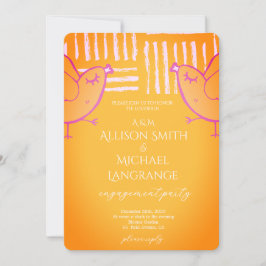 Pastel Lovebirds Engagement Party Inbjudningar