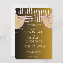 Pastel Lovebirds Engagement Party Inbjudningar