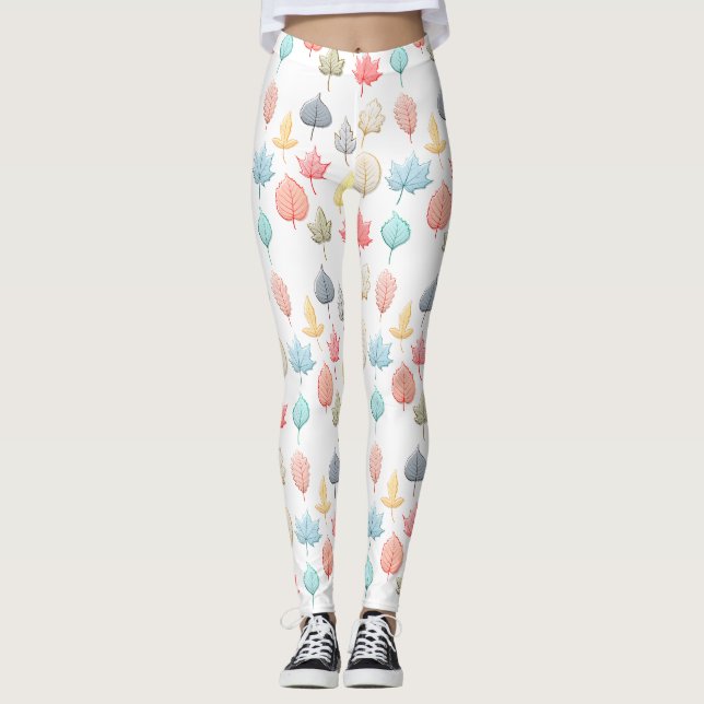 Pastel Lövs Leggings (Framsida)