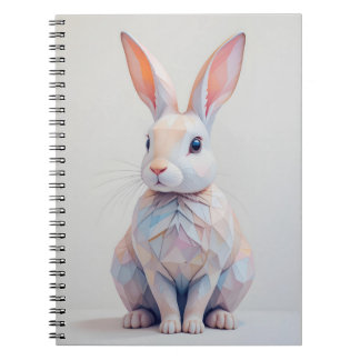 Pastel Low Poly Bunny Anteckningsbok