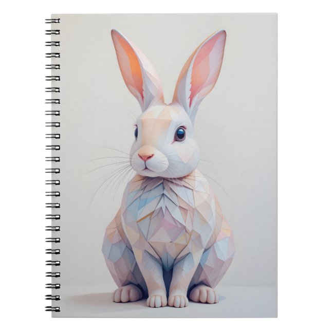 Pastel Low Poly Bunny Anteckningsbok (Framsidan)