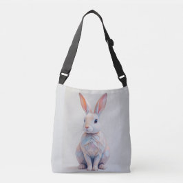 Pastel Low Poly Bunny Axelväska