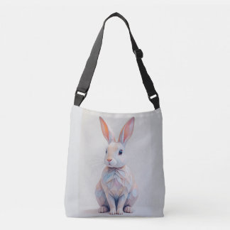 Pastel Low Poly Bunny Axelväska