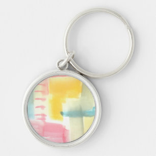 Pastel Luxe I Rund Silverfärgad Nyckelring
