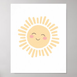 Pastel Lycklig Sol Nursery Decor Poster