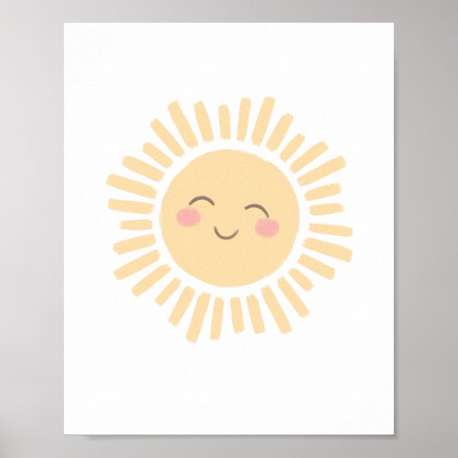 Pastel Lycklig Sol Nursery Decor Poster (Framsidan)