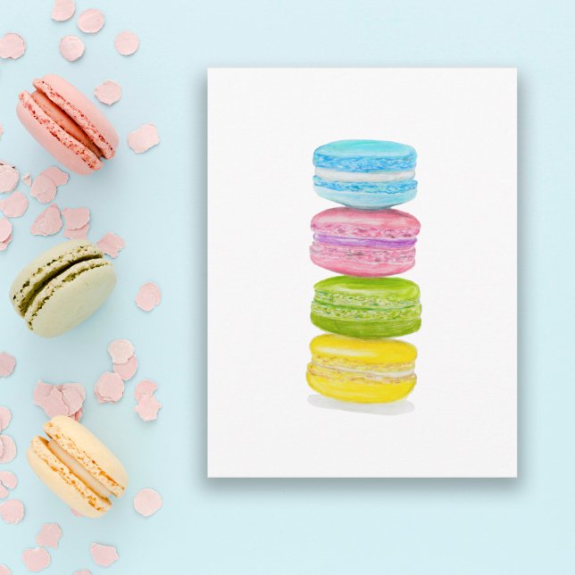 Pastel Macaroons Färg Pencil Vykort (Skapare uppladdad)