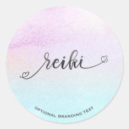 *~* Pastel Magenta Turcos Black Glitter REIKI Runt Klistermärke
