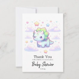 Pastel Magic Dinosaur Baby Shower Tack Kort