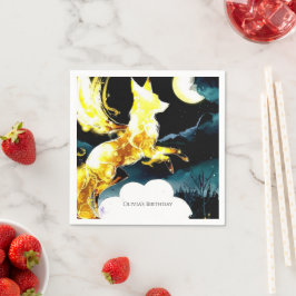 Pastel Magic Fox Birthday Pappersservett