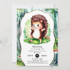 Pastel Magic Hedgehog Birthday Inbjudningar