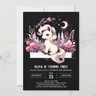 Pastel Magic Horse Birthday Inbjudningar